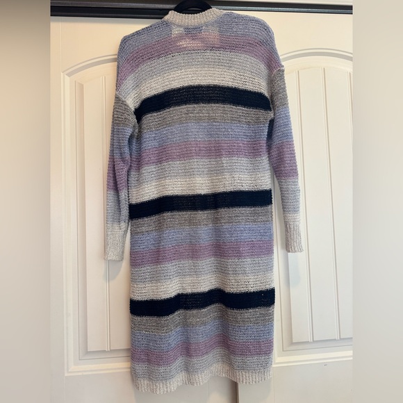 Knox Rose Lavender Blue Long Duster Cardigan Sweater M - Picture 3 of 5